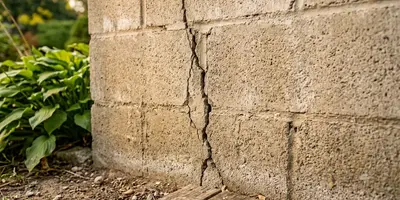 foundation crack on a home